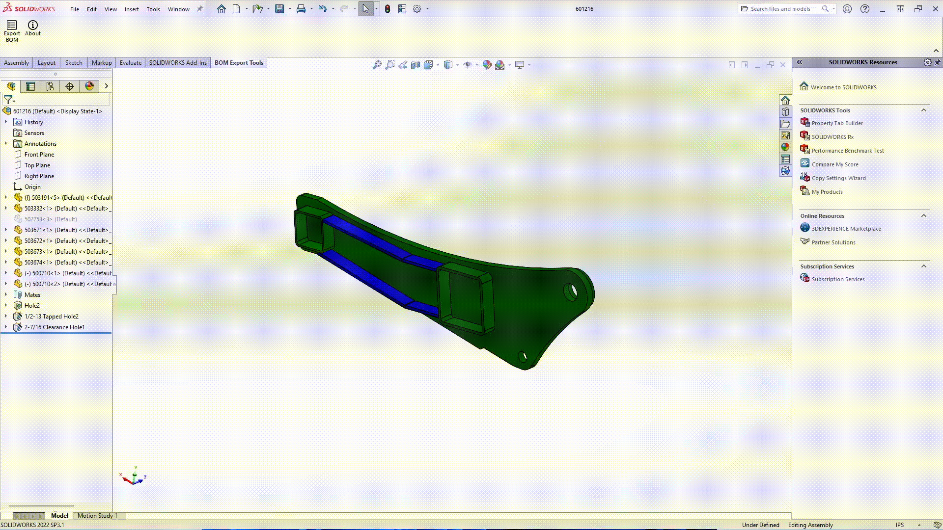 SolidWorks BOM export gif